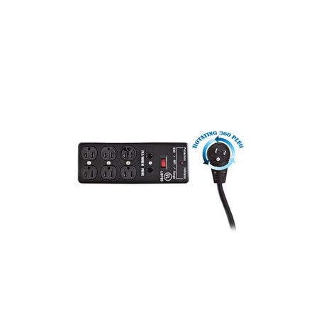 Swe-Tech 3C Plug Adapter, Surge, 5-15R, 5-15P, 10 ft., Black FWT51W1-82210